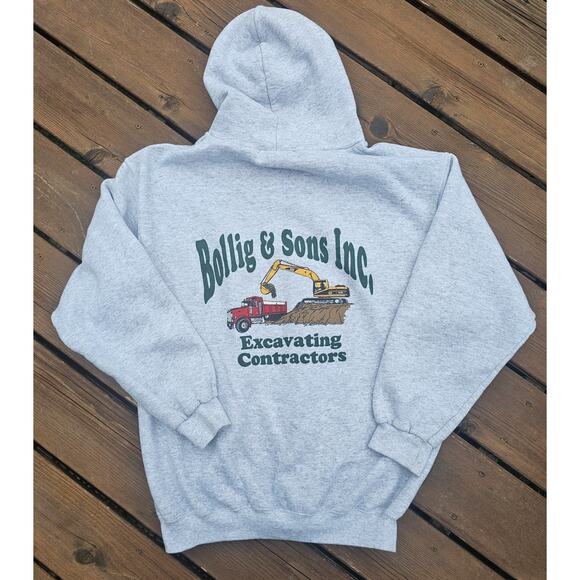 Vtg Discus Athletic Full Zip Hoodie 90s Sweatshirt Sz Large "Jim" Graphic Print - Picture 9 of 9